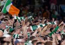 Celtic’s record front-of-shirt deal with Dafabet renewed Celtic FC fans cheer during the match between Sydney and Celtic at Allianz Stadium on November 17, 2022 in Sydney, Australia.