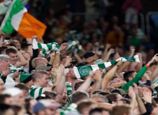 Celtic’s record front-of-shirt deal with Dafabet renewed Celtic FC fans cheer during the match between Sydney and Celtic at Allianz Stadium on November 17, 2022 in Sydney, Australia.