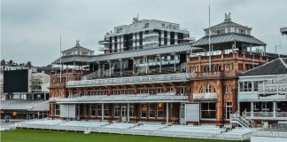 MCC ‘champions’ women’s cricket with first Test at Lord’s The grand Old Pavilion in The Lord's Cricket Ground on an overcast day.
