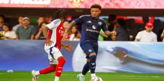 Manchester United extend sponsor after ‘record’ kit launches Manchester United's Jadon Sancho #25 in actions Arsenal's Josh NICHOLS #51 during a friendly football match at Sofi Stadium, , July 27, 2024 in Inglewood, California.