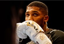 Record-breaking 96,000 expected at Joshua-Dubois showdown 03-28-2018, Cardiff, Wales, UK. Anthony Joshua MBE during the public work out ahead of his fight with New Zealand Joe Parker St Davids Hall, Cardiff.