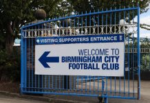 Birmingham City unveils partnership to engage global fans Entrance gate at St Andrews Trillion Trophy Stadium in Birmingham, England.