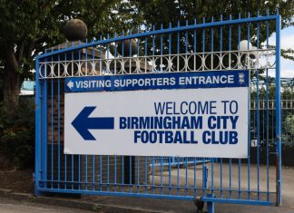 Birmingham City unveils partnership to engage global fans Entrance gate at St Andrews Trillion Trophy Stadium in Birmingham, England.