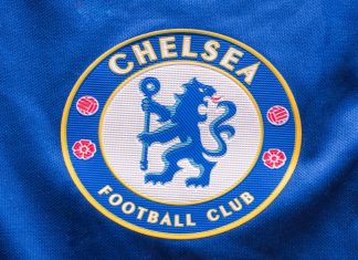 Chelsea offers fans signed shirts through MatchWornShirt Logo of London club, Chelsea FC on Chelsea shirt.