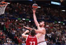 EuroLeague takes new approach to financial fair play Nikola Milutinov (Olympiacos) 2 points in the paint in the 3rd quarter during basketball game EA7 Emporio Armani Milan vs Olympiacos Piraeus, EuroLeague 2023-24 round 3.