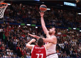 DAZN hires former NBA Europe VP to head up new basketball unit Nikola Milutinov (Olympiacos) 2 points in the paint in the 3rd quarter during basketball game EA7 Emporio Armani Milan vs Olympiacos Piraeus, EuroLeague 2023-24 round 3.
