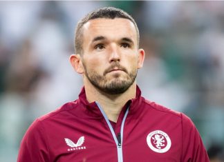 John McGinn voices schedule concerns amid FIFA venue reveal UEFA Europa Conference League group stage match, Legia Warszawa vs Aston Villa F.C. 3:2 o.p: John McGinn of Aston Villa.