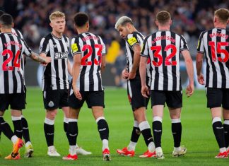 Five Premier League clubs in limbo as betting brands disappear Newcastle United players celebrate after scoring a goal during the Exhibition match between Tottenham and Newcastle United at the MCG on May 22, 2024 in Melbourne, Australia.
