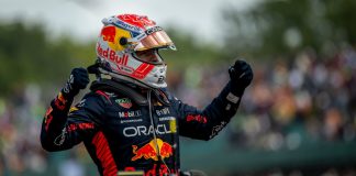 Formula 1 builds on Americas momentum with new Amex agreement SILVERSTONE, UNITED KINGDOM - July 09, 2023: Max Verstappen, from The Netherlands competes for Red Bull Racing. Race day for the 2023 Formula 1 British Grand Prix