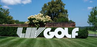 LIV Golf hires Nike veteran to elevate global communications BEDMINSTER,NJ-August 9, 2023: Signs greet the LIV Golf Fans at the LIV Golf Tournament held at the Trump National Golf Club in Bedminster,NJ.
