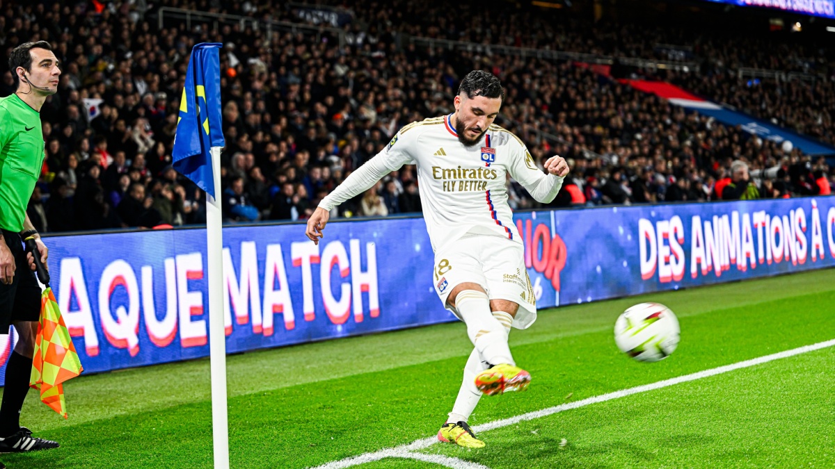 Rayan Cherki during the Ligue 1 football match Paris Saint-Germain (PSG) VS Olympique Lyonnais (OL Lyon) on April 21, 2024 at Parc des Princes stadium in Paris, France.