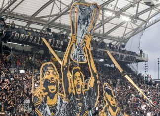 MLS smashes attendance record with 16 games remaining Los Angeles FC fans celebrate the team's 2022 MLS Championship title prior to an MLS soccer match against the Portland Timbers Saturday, March 4, 2023, in Los Angeles.