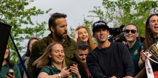 Wrexham appoints former Inter Milan veteran amid growth plans Wrexham, Wales - 02.05.2023: Ryan Reynolds and Rob McElhenney on the Wrexham AFC bus parade.