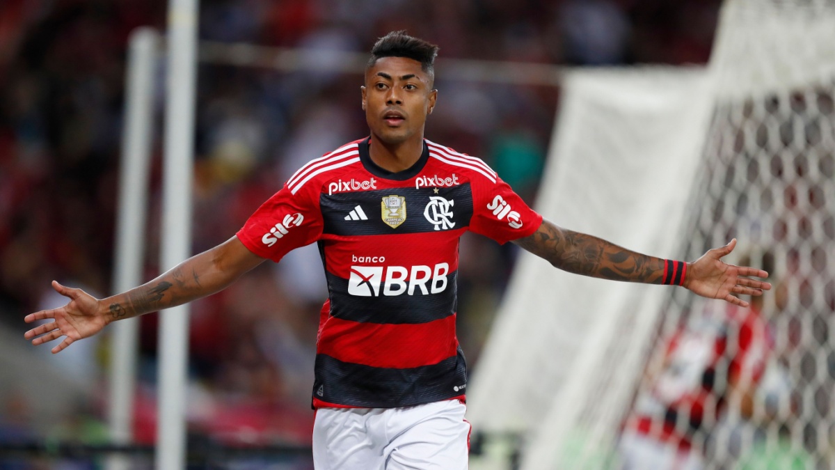 Maracanã stadium , Bruno Henrique celebrates the goal during the match between Flamengo and Atlético PR , for the quarterfinals of the Copa do Brasil 2023, at Estadio do Maracanã , 05 July 2023.