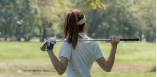 KPMG applauds women’s golf resurgence with sponsorship renewal Women's golf Using golf clubs To help twist To warm up body before the play game with blurred soft nature background.