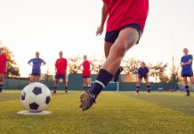 Driving change for women’s football: Bloomsbury’s ambitious goals Close Up Of Player Taking Penalty During Womens Soccer Match.