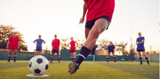 Driving change for women’s football: Bloomsbury’s ambitious goals Close Up Of Player Taking Penalty During Womens Soccer Match.