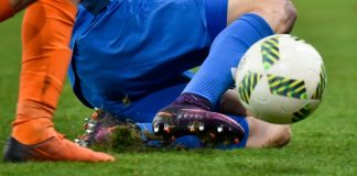 SPFL gambling harm talks equip 94% of players to tackle risks LUBIN, POLAND - DECEMBER 19, 2016: Match Polish Premier League Lotto Ekstraklasa between KGHM Zaglebie Lubin - Piast Gliwice 2:1. Player's legs.