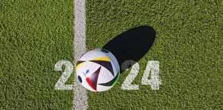 From women’s football to darts’ rising star – Insider Sport’s 2024 insights Germany, Hesse, Offenbach am Main, 28.01.2024 a EURO 2024 UEFA bal on the green grass - 2024 Germany.