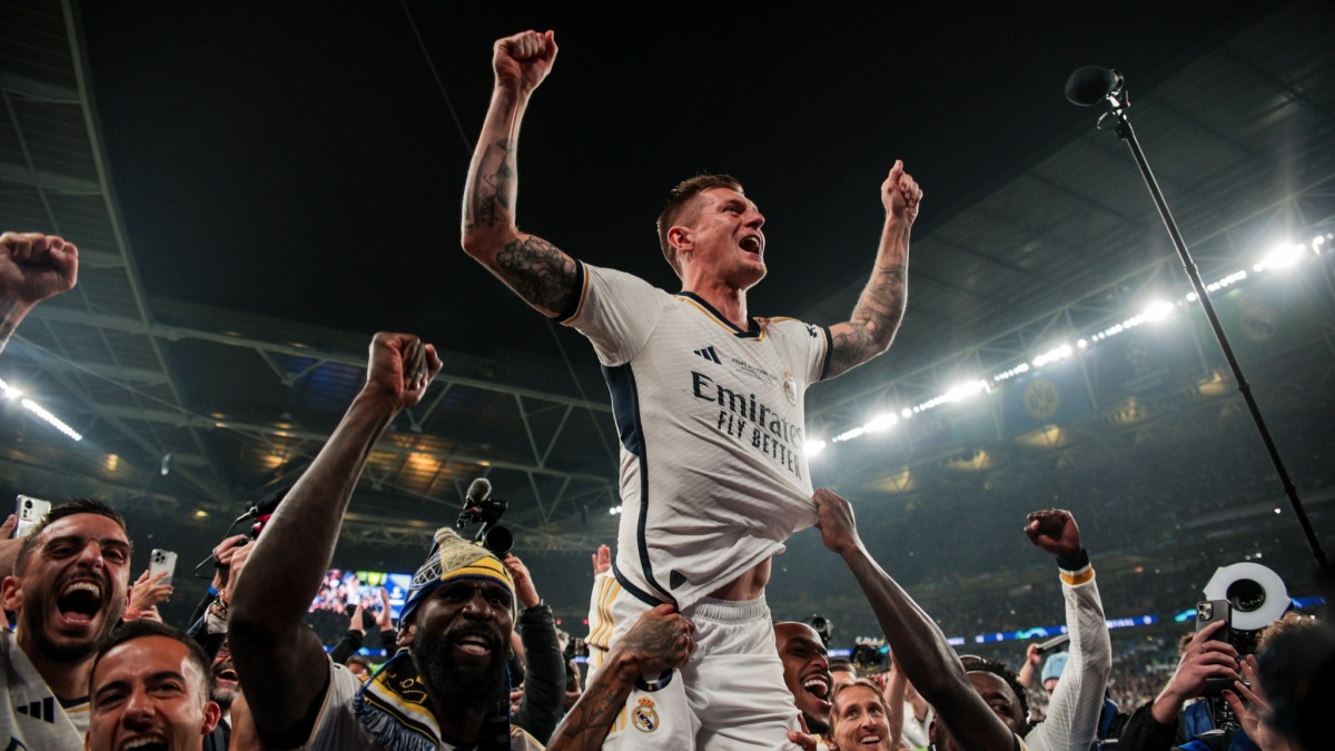 London, UK 1st June 2024: Toni Kroos of Real Madrid during the UEFA Champions League 2023-24 Final football match between Borussia Dortmund and Real Madrid at the Wembley Stadium.