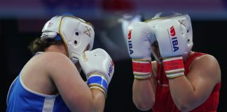 IBA asks Donald Trump to ‘make Olympic movement great again’ ISTANBUL, TURKEY - MAY 19, 2022: Toborek Oliwia (Red) and Stonkute Gabriele (Blue) compete during IBA Womens World Boxing Championships.