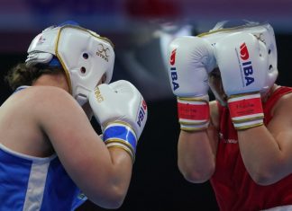 IBA asks Donald Trump to ‘make Olympic movement great again’ ISTANBUL, TURKEY - MAY 19, 2022: Toborek Oliwia (Red) and Stonkute Gabriele (Blue) compete during IBA Womens World Boxing Championships.