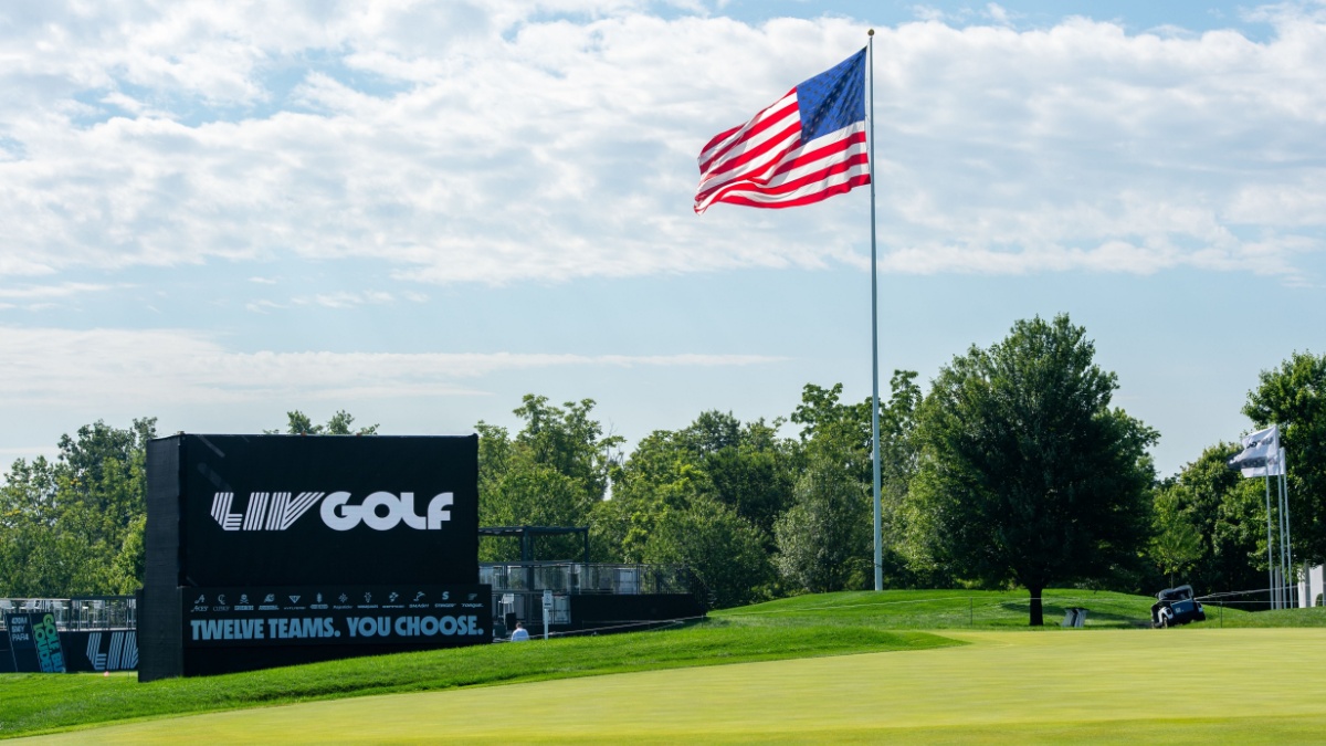 BEDMINSTER,NJ-August 12, 2023: Signs greet the LIV Golf Fans at the the LIV Golf Tournament held at the Trump National Golf Club in Bedminster, NJ.