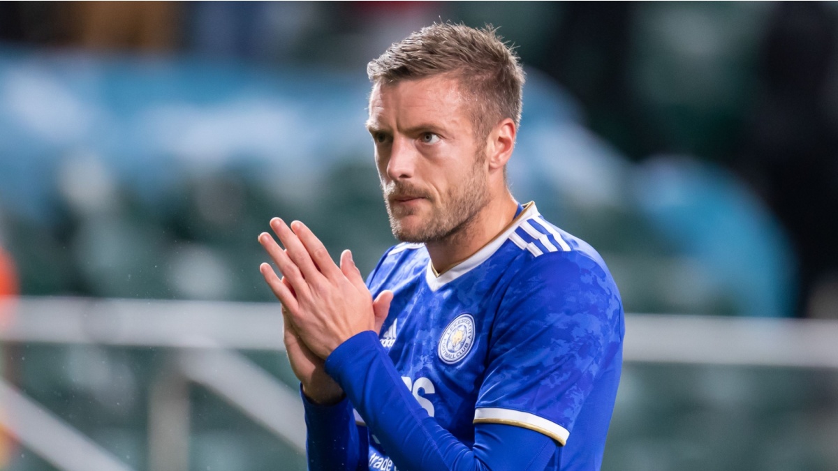 WARSAW, POLAND - 30 SEPTEMBER, 2021: UEFA Europa League Group Stage Match, Legia Warszawa vs Leicester City FC 1:0 o.p: Jamie Vardy of Leicester City FC.