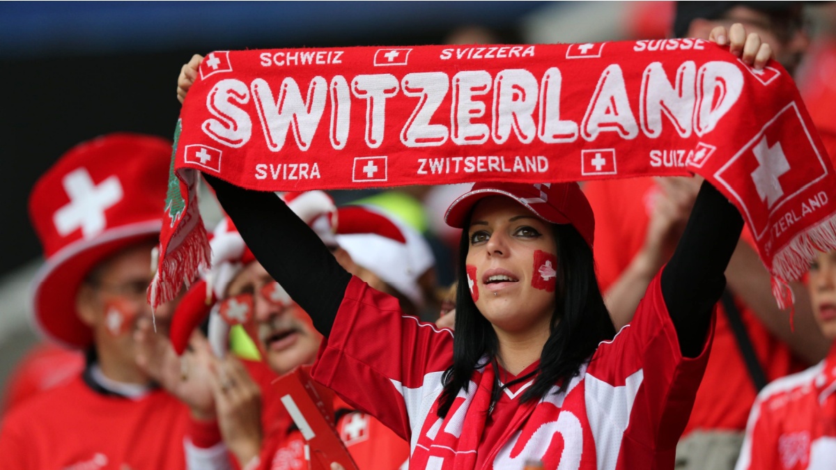 LILLE - FRANCE, JUNE 2016 : Supporters and fans during football match of Euro 2016 in France between Switzerland and France at the Stade Pierre Mauroy on June 17, 2016 in Lille.