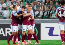 Aston Villa offers “unprecedented prizes” via blockchain extension WARSAW, POLAND - 21 SEPTEMBER, 2023: UEFA Europa Conference League group stage match, Legia Warszawa vs Aston Villa F.C. 3:2 o.p: Youri Tielemans, Nicolo Zaniolo, Clement Lenglet and Lucas Digne.