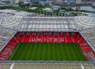 Manchester United explores TV drama to help cash flow problems Manchester, United Kingdom. 07.17.2024 Aerial Image of Manchester United, Old Trafford Stadium. 17th July 2024.