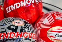 PSV looks to “unlock” full commercial potential with Wasserman Eindhoven, Netherlands - April 15, 2024: Balls on sale in the official fanshop at Philips Stadion - the official playground of PSV Eindhoven.