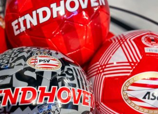 PSV looks to “unlock” full commercial potential with Wasserman Eindhoven, Netherlands - April 15, 2024: Balls on sale in the official fanshop at Philips Stadion - the official playground of PSV Eindhoven.