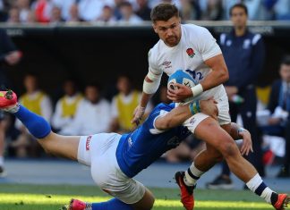 Six Nations Rugby remains free-to-air amid commercial challenges Rome, Italy 03.02.2024: Henry Slade (ENG) in action during Guinness Six Nations 2024 rugby match between ITALY vs ENGLAND at Stadio Olimpico on February 03, 2024 in Rome, Italy.