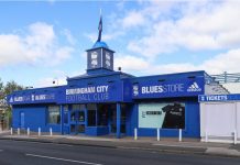 Tom Brady-backed Birmingham City attracts Coral sponsorship BIRMINGHAM, ENGLAND - SEPTEMBER 17, 2019: Blues Store outside St Andrews Trillion Trophy Stadium in Birmingham, England.
