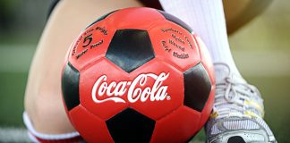 Premier League set to discuss Coca-Cola deal at shareholder meeting Coca Cola, potential partner of the Premier League, red ball, Welcome to the 2018 World Cup