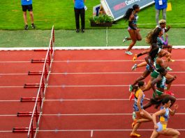 World Athletics CARES project backs athlete mothers OSTRAVA, CZECHIA, JUNE 27, 2023: Female Athletes Compete in 100m Hurdles Race at Track and Field Contest for Worlds in Budapest and Games in Paris. World Athletics