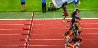 World Athletics to “doggedly protect” female sports with testing OSTRAVA, CZECHIA, JUNE 27, 2023: Female Athletes Compete in 100m Hurdles Race at Track and Field Contest for Worlds in Budapest and Games in Paris.