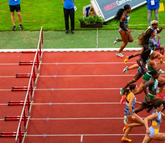 World Athletics CARES project backs athlete mothers OSTRAVA, CZECHIA, JUNE 27, 2023: Female Athletes Compete in 100m Hurdles Race at Track and Field Contest for Worlds in Budapest and Games in Paris. World Athletics