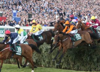 MPs gamble on Grand National to raise charity funds AINTREE RACECOURSE, LIVERPOOL, UK : 9 April 2022 : Noble Yeats ridden by Sam Waley-Cohen and trained by Emmet Mullins jump The Chair whilst winning the 2022 running of the Randox Grand National .