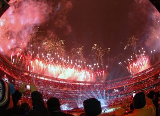 FIFA’s Gianni Infantino ‘confirms’ 2026 World Cup halftime show East Rutherford, New Jersey / USA - Feb. 2, 2014: Fireworks go off at the end of the Super Bowl XLVIII halftime show at MetLife Stadium in East Rutherford, N.J. Feb. 2, 2014. Seattle defeated Denver.