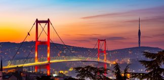 EOC: Istanbul 2027 European games promise to be “world-class event” Istanbul City in Turkey. Beautiful Istanbul bosphorus sunrise landscape. Amazing colored sky in morning. Istanbul Bosphorus Bridge.