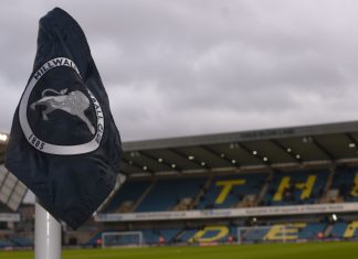 Millwall sponsor Spreadex ordered to sell Sporting Index LONDON, ENGLAND - JANUARY 26, 2019: A corner flag pictured prior to the 2018/19 FA Cup Fourth Round game between Millwall FC and Everton FC at The Den.