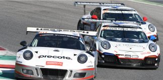 Flávio Sampaio hopes for Porsche Cup win in crypto-powered car 12 ore Hankook Mugello 18 March 2014: #911 Herberth Motorsport, Porsche 991 GT3 R: Daniel Allemann, Ralf Bohn, Robert Renauer, Alfred Renauer on Mugello Circuit, Italy.
