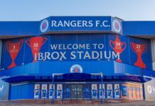 Rangers FC agrees to a sale in principle with US conglomerate GLASGOW, SCOTLAND - JUNE 30, 2022: Exterior view of Ibrox Stadium in Glasgow, Scotland. A home stadium of Glasgow Rangers, a professional football club based in Glasgow, Scotland.