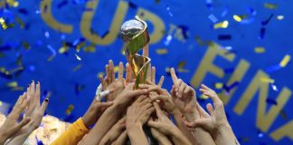 PM Keir Starmer gives “full support” to 2035 Women’s World Cup ambitions Lyon, Rhone, France on July 7, 2019. FIFA Women's World Cup France 2019 - Final USA vs NED. Victory for Team USA, USA hands player with the Trophy.