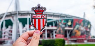 AS Monaco calls betting firm’s support ‘invaluable’ as deal renewed August 30, 2021, Monaco. The emblem of the football club AS Monaco FC in front of the modern stadium.
