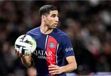 Under Armour powers France market push with PSG’s Hakimi Achraf Hakimi during the Ligue 1 football match Paris Saint-Germain PSG VS Clermont Foot 63 on April 6, 2024 at Parc des Princes stadium in Paris, France.