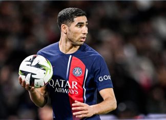 Under Armour powers France market push with PSG’s Hakimi Achraf Hakimi during the Ligue 1 football match Paris Saint-Germain PSG VS Clermont Foot 63 on April 6, 2024 at Parc des Princes stadium in Paris, France.