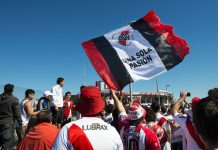 River Plate reaps the commercial rewards of the Club World Cup Buenos Aires, Argentina - October 6, 2013: River Plate supporters waiting for the stadium doors to open to attend a soccer game at the Estadio Monumental Antonio Vespucio Liberti in Buenos Aires.